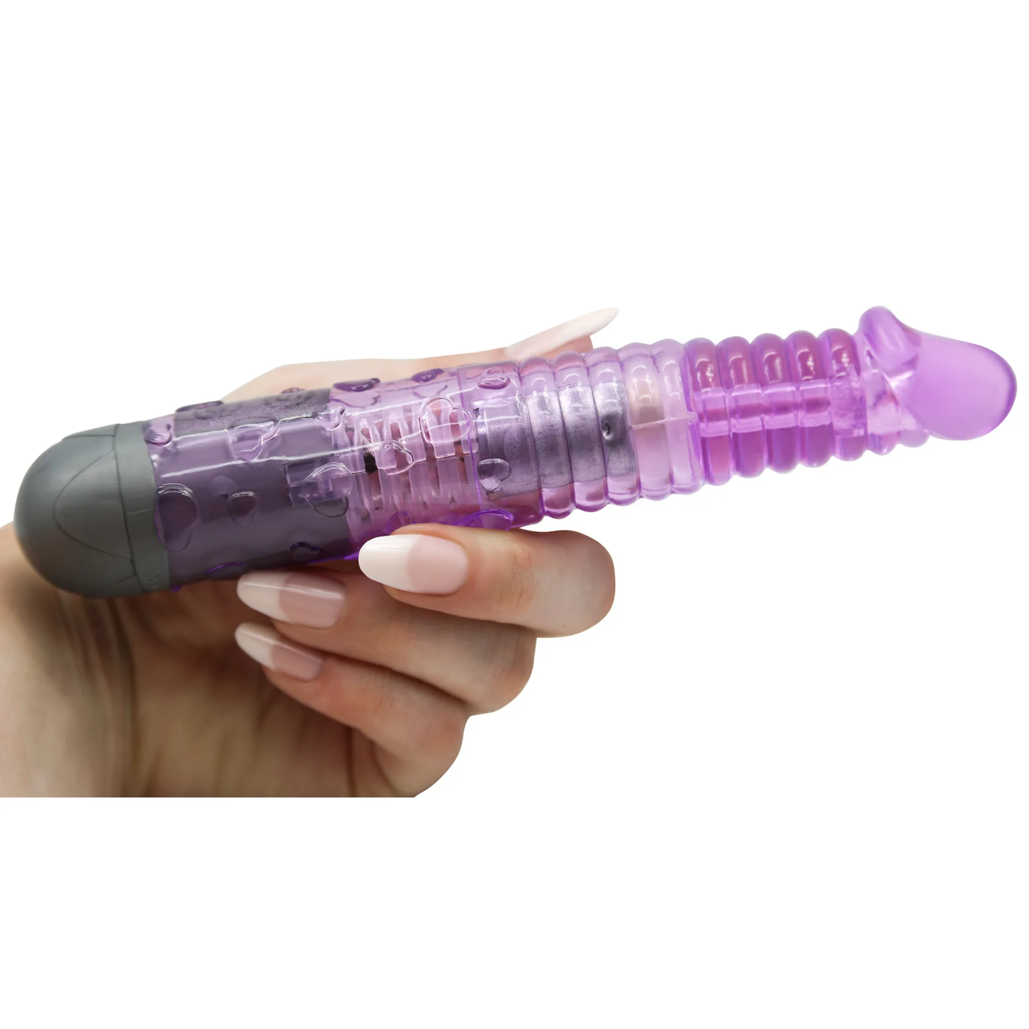 2 FREE: X-Strong Realistic Ribbed Vibe & Lube - Real-Feel Penetration Kit!
