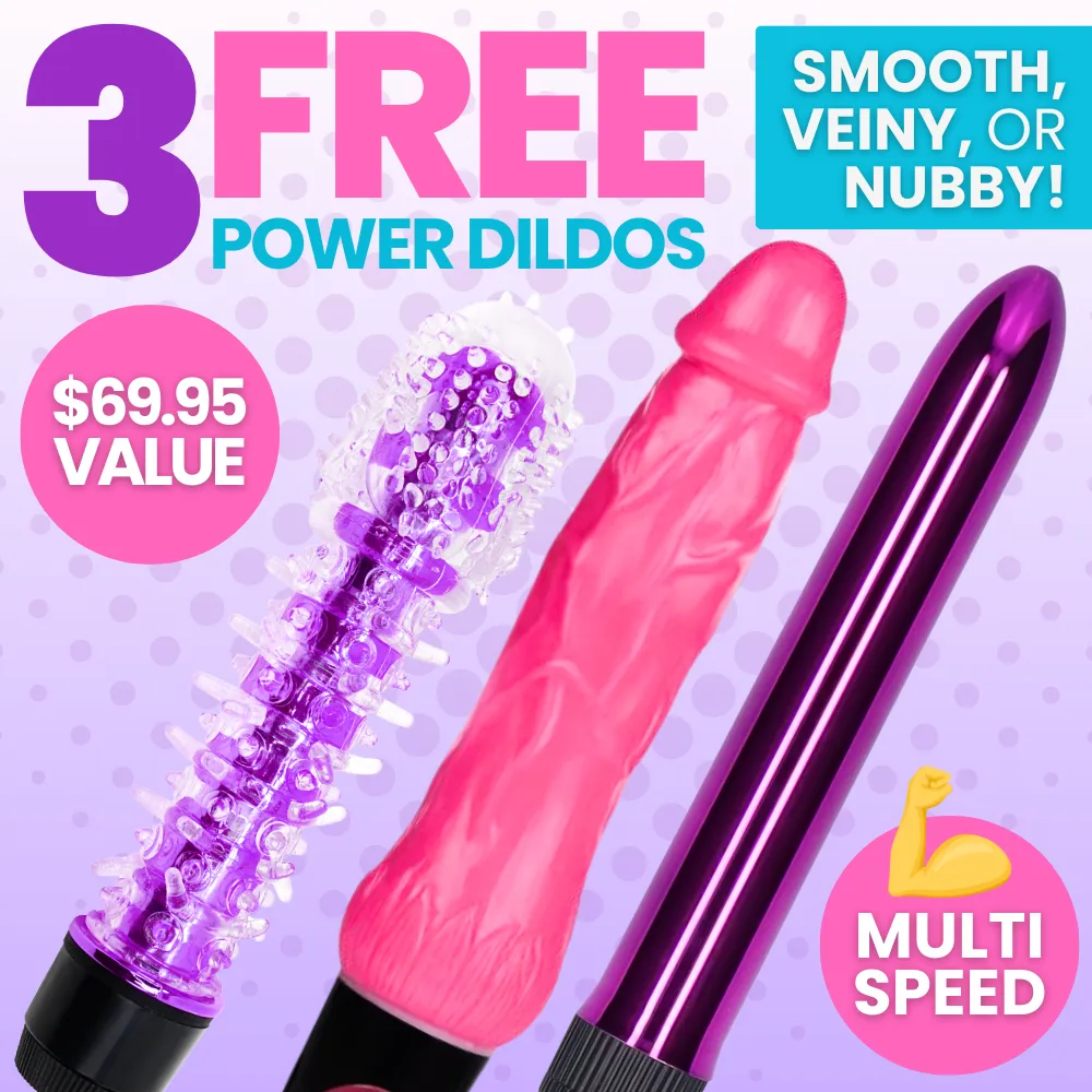 3 FREE | Power Dildos Kit - 3 Different Textures!
