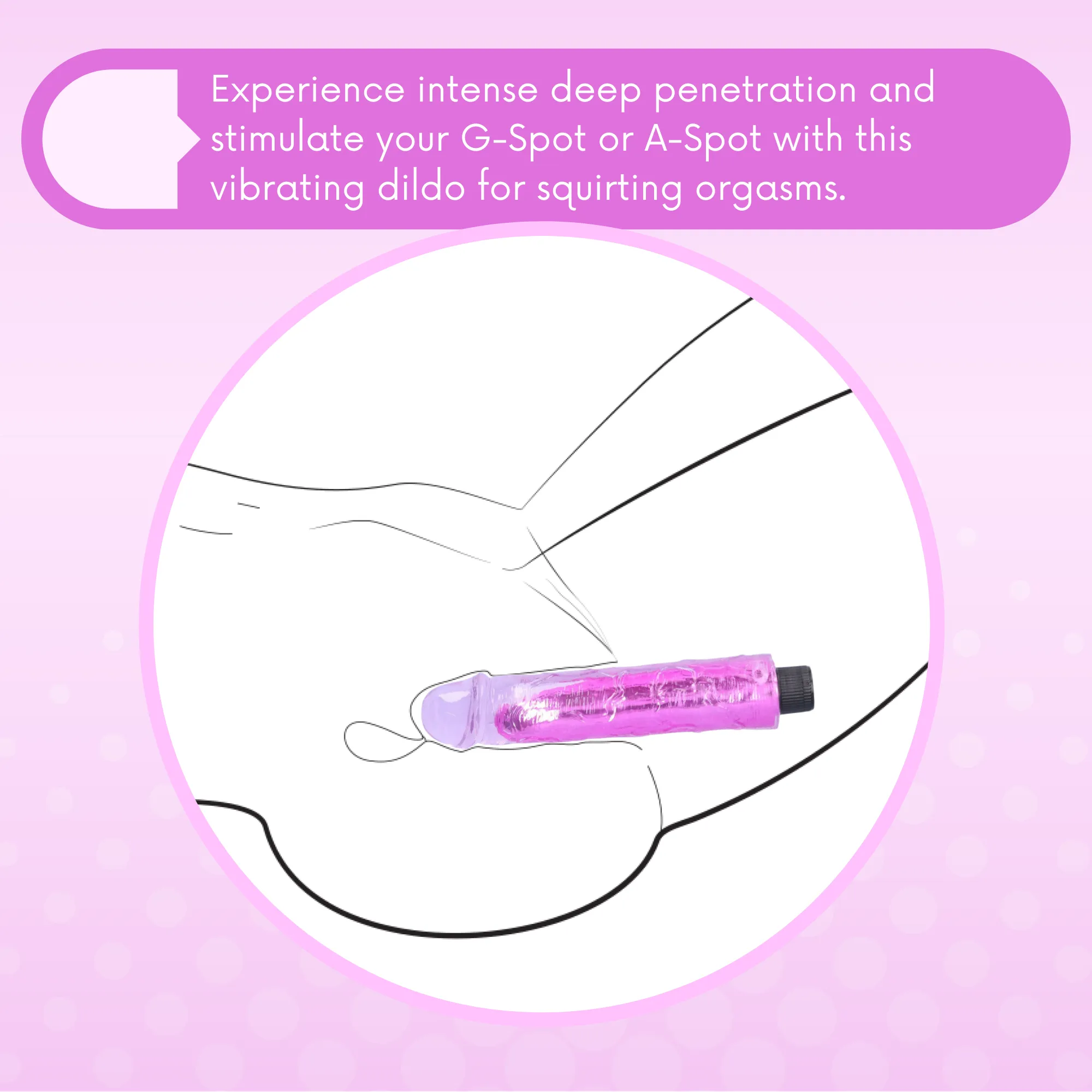 8 Inch Long Deep Penetration Vibrating Dildo