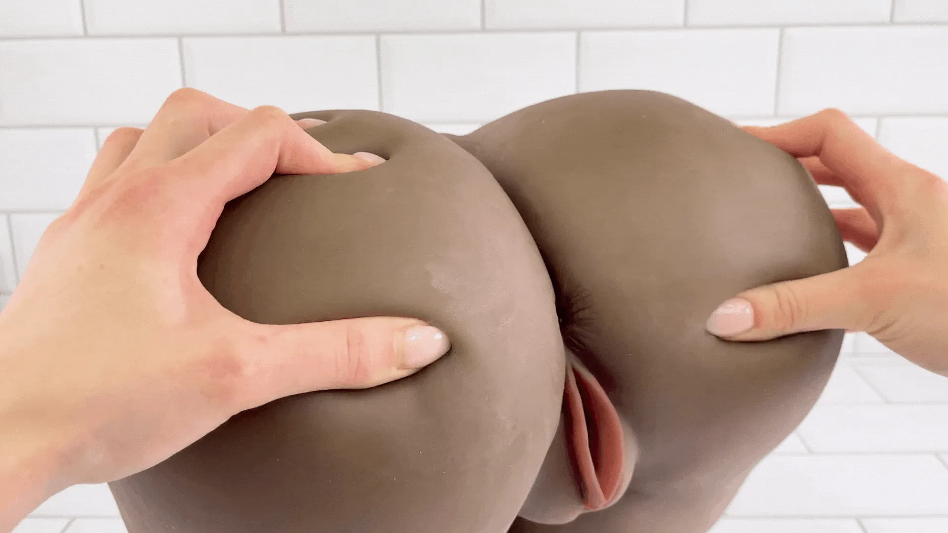 Bottoms Up Doggy Style Pussy Masturbator - Life-Size with Dual Entrances!