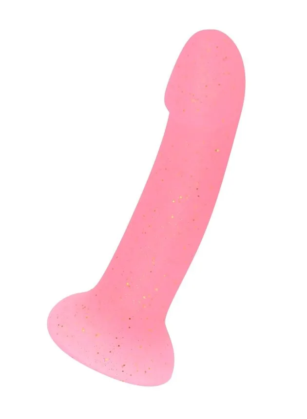 Dilly Hue Sparkling Bendable Dildo Pink 19 cm