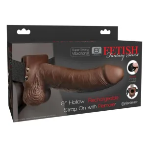 Fetish Fantasy Series - 8 Vibrating Hollow Strap-on w/ Remote Control