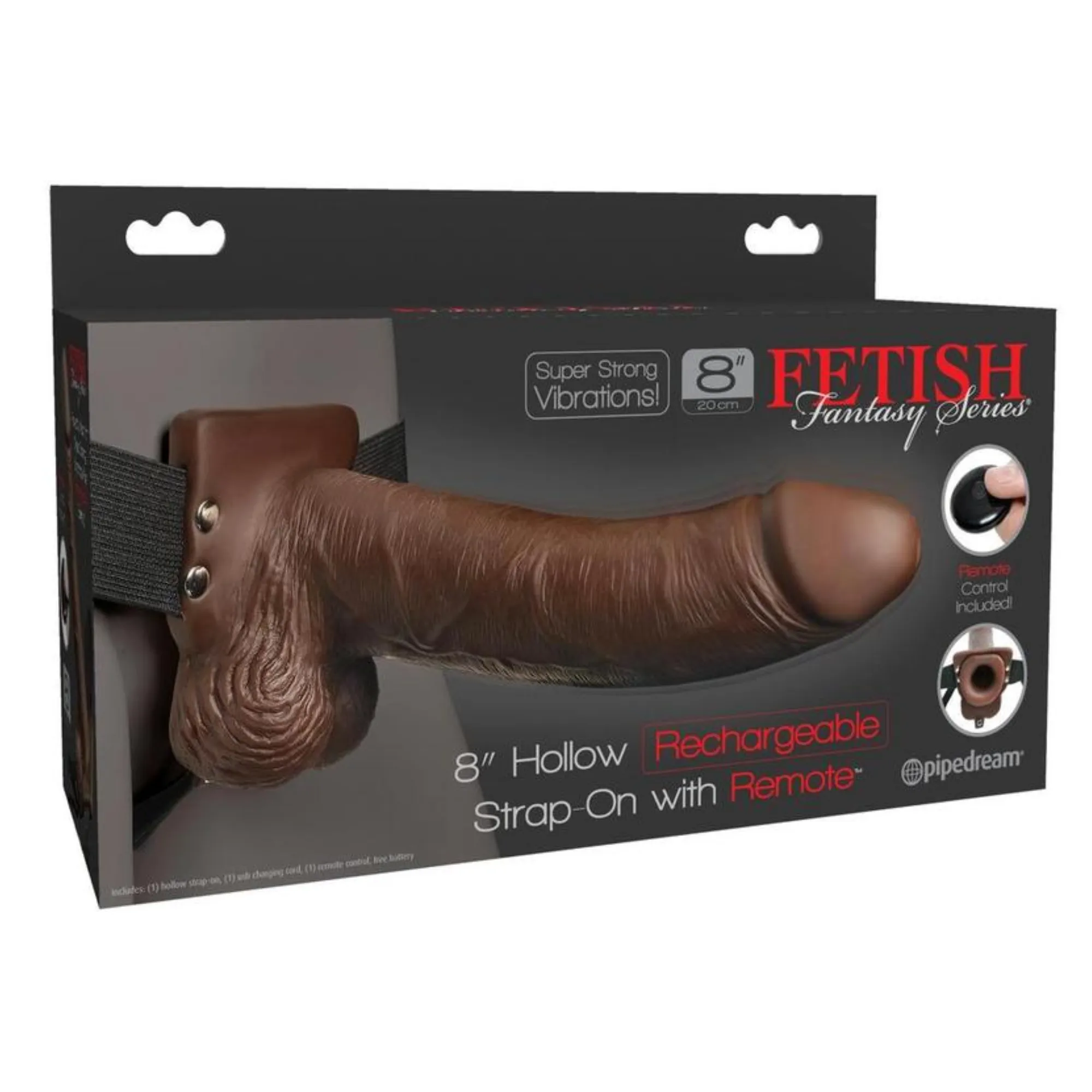 Fetish Fantasy Series - 8 Vibrating Hollow Strap-on w/ Remote Control