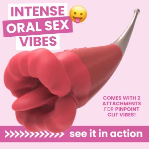 Flaming Red Lips Plus Clit-Licking Mouth & Pinpoint Vibe