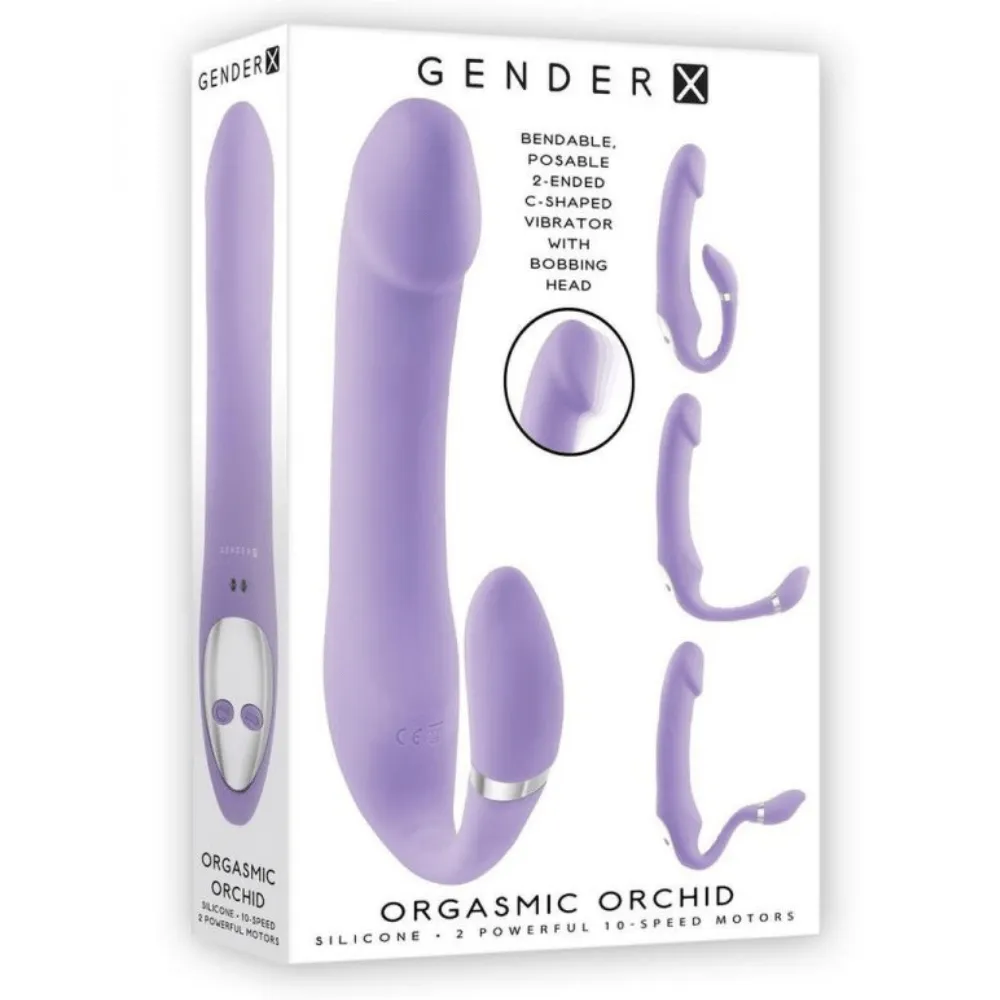 Gender X Orgasmic Orchid Vibrator with Clitoral Stimulator