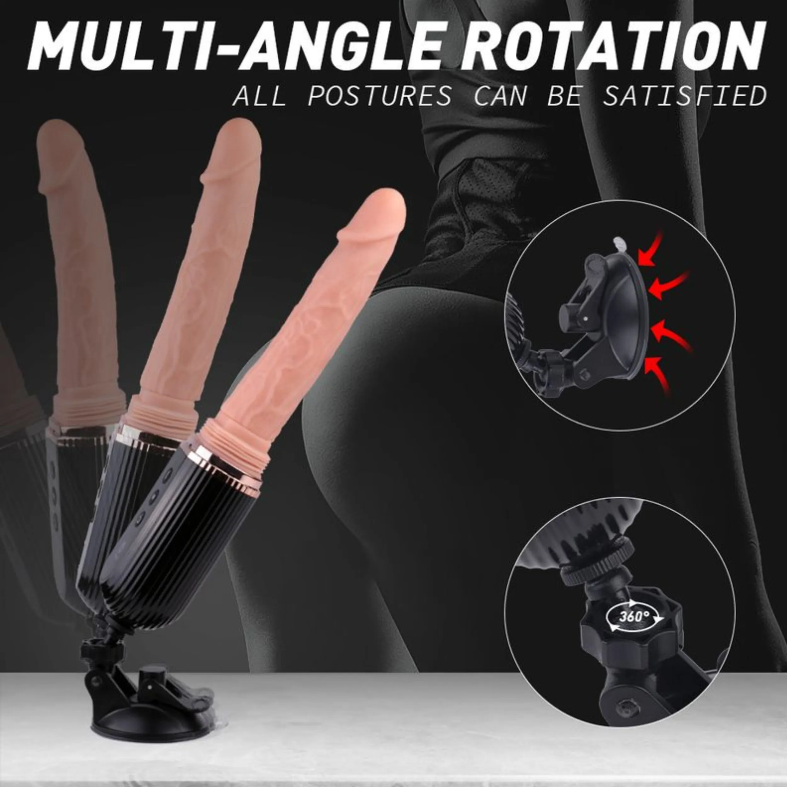 Hands-Free Thrusting & Vibrating Silicone Dildo - Includes Suction Cup Compatible Attachment!