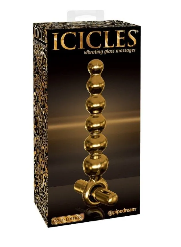 Icicles Gold Editon G06 Vibrating Glass Dildo