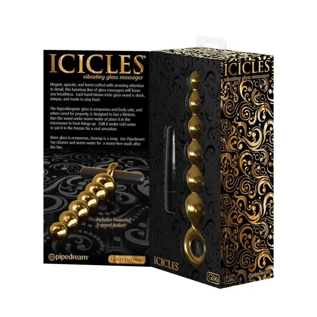 Icicles Gold Editon G06 Vibrating Glass Dildo