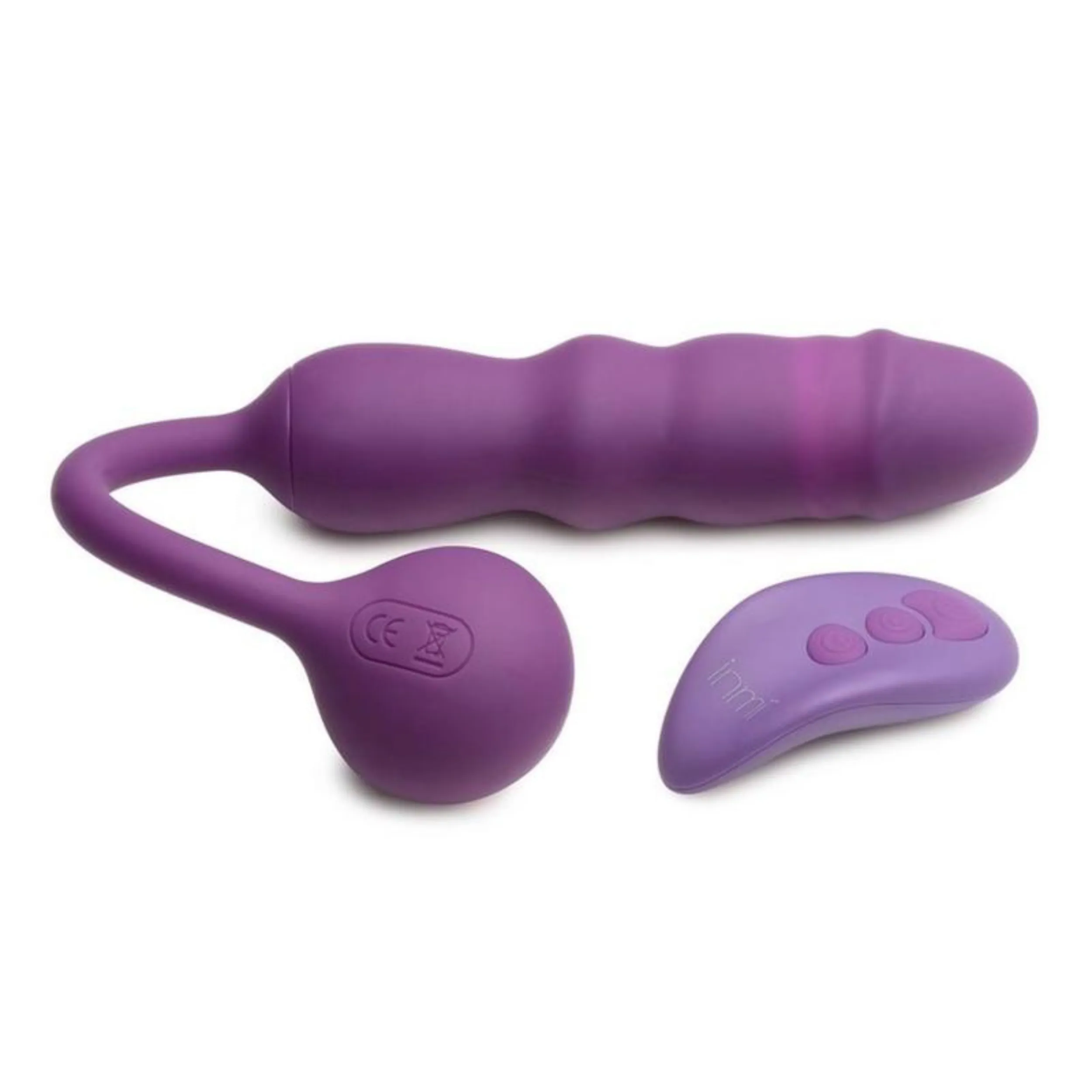 Inmi Thrust Thumper Rechargeable Silicone Vibrator with Remote Control - Purple
