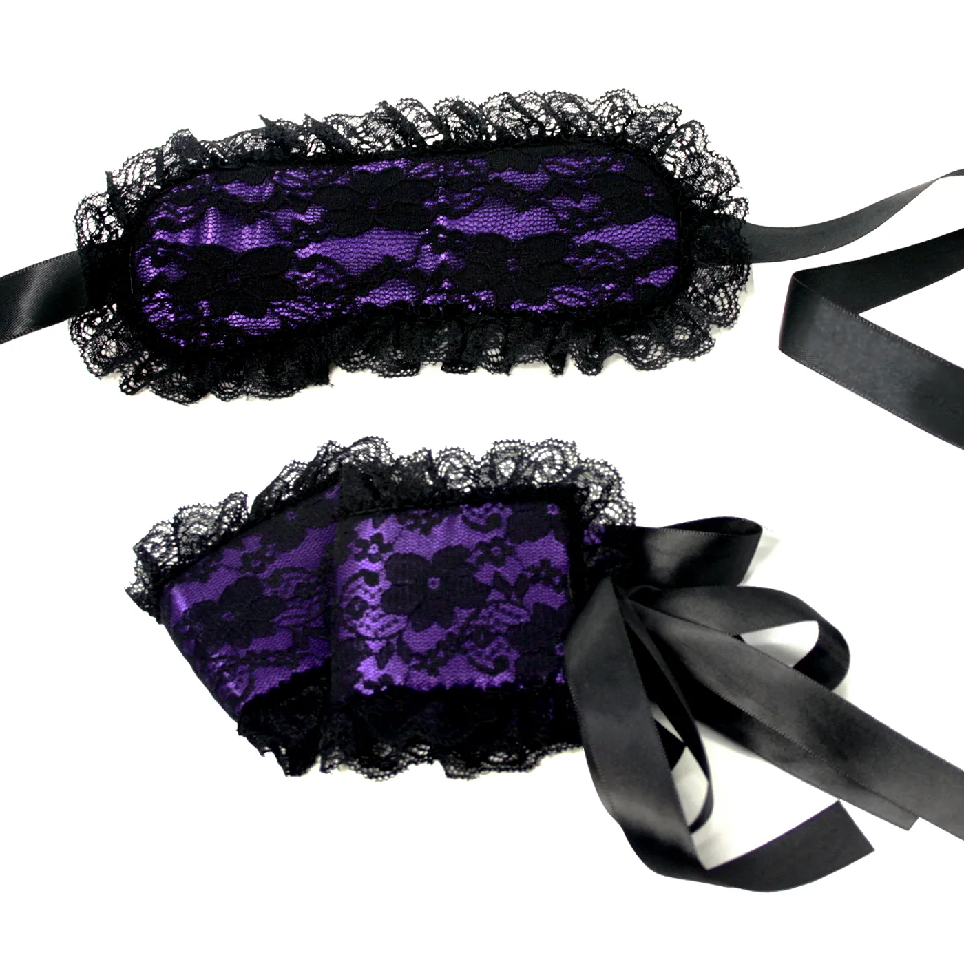 Intimate Bondage Kit For Couples - Silk Lace Blindfold & Cuff Set