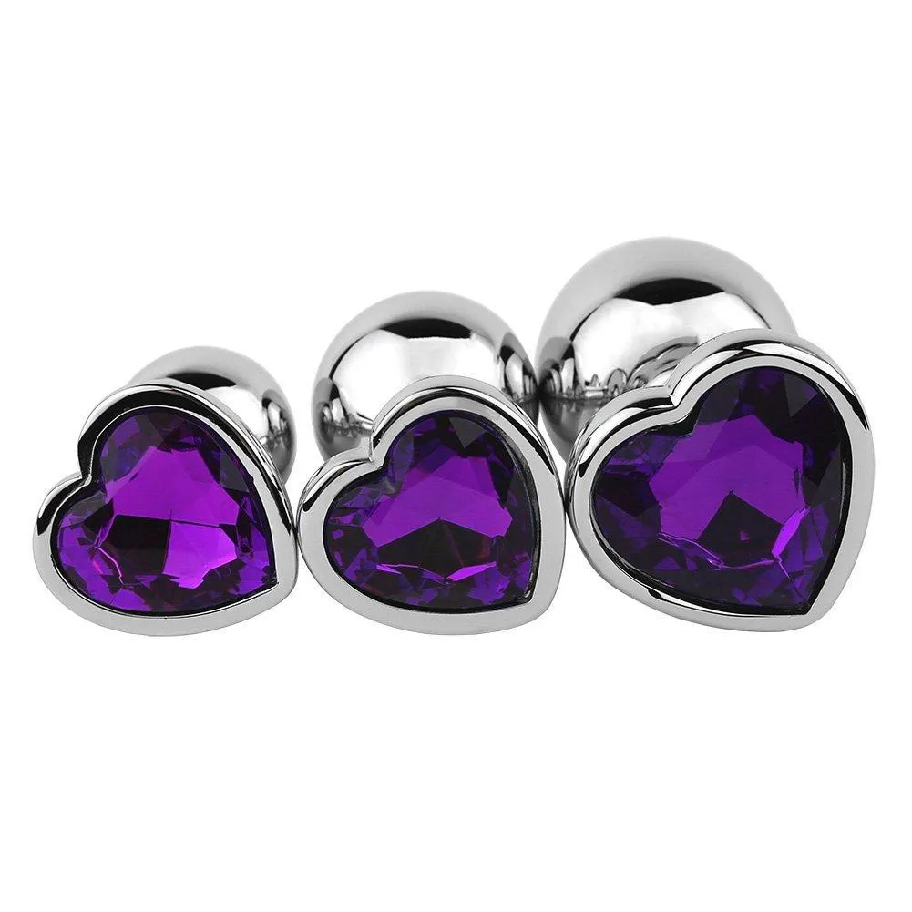 Jeweled Metal Heart Butt Plug
