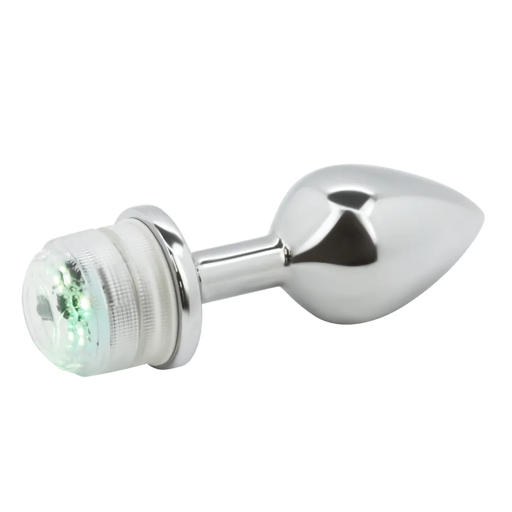 Light-Up Metal Anal Plug with Remote