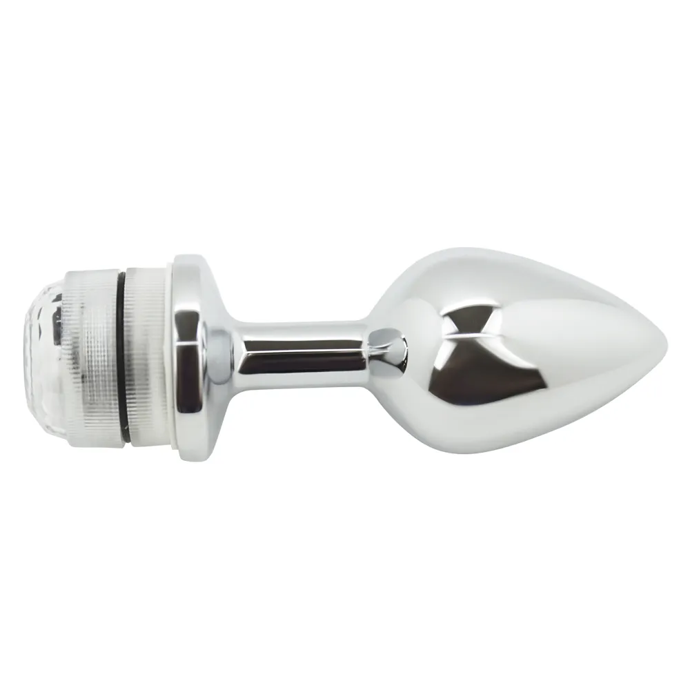 Light-Up Metal Anal Plug with Remote