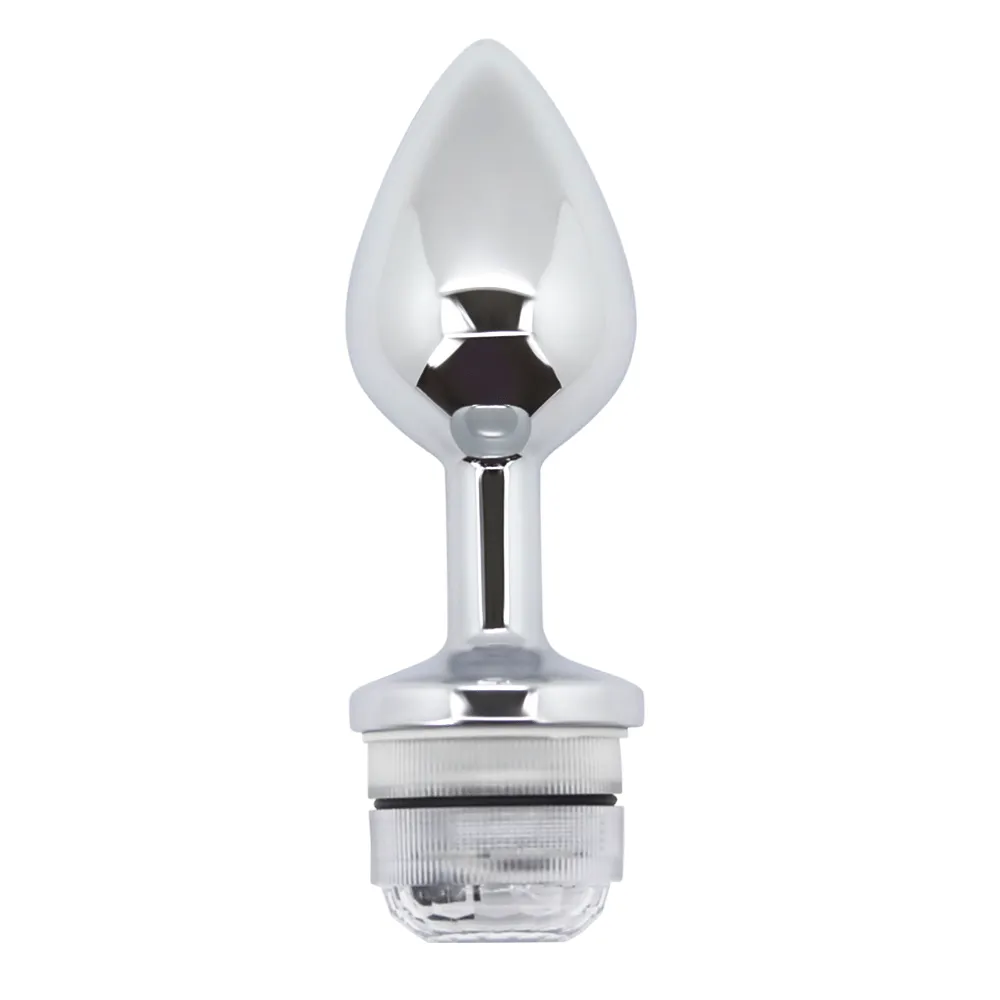 Light-Up Metal Anal Plug with Remote