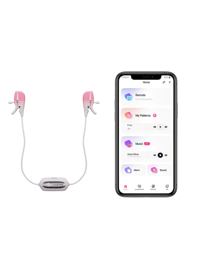 Lovense Gemini App-Controlled Vibrating Nipple Clamp Pink