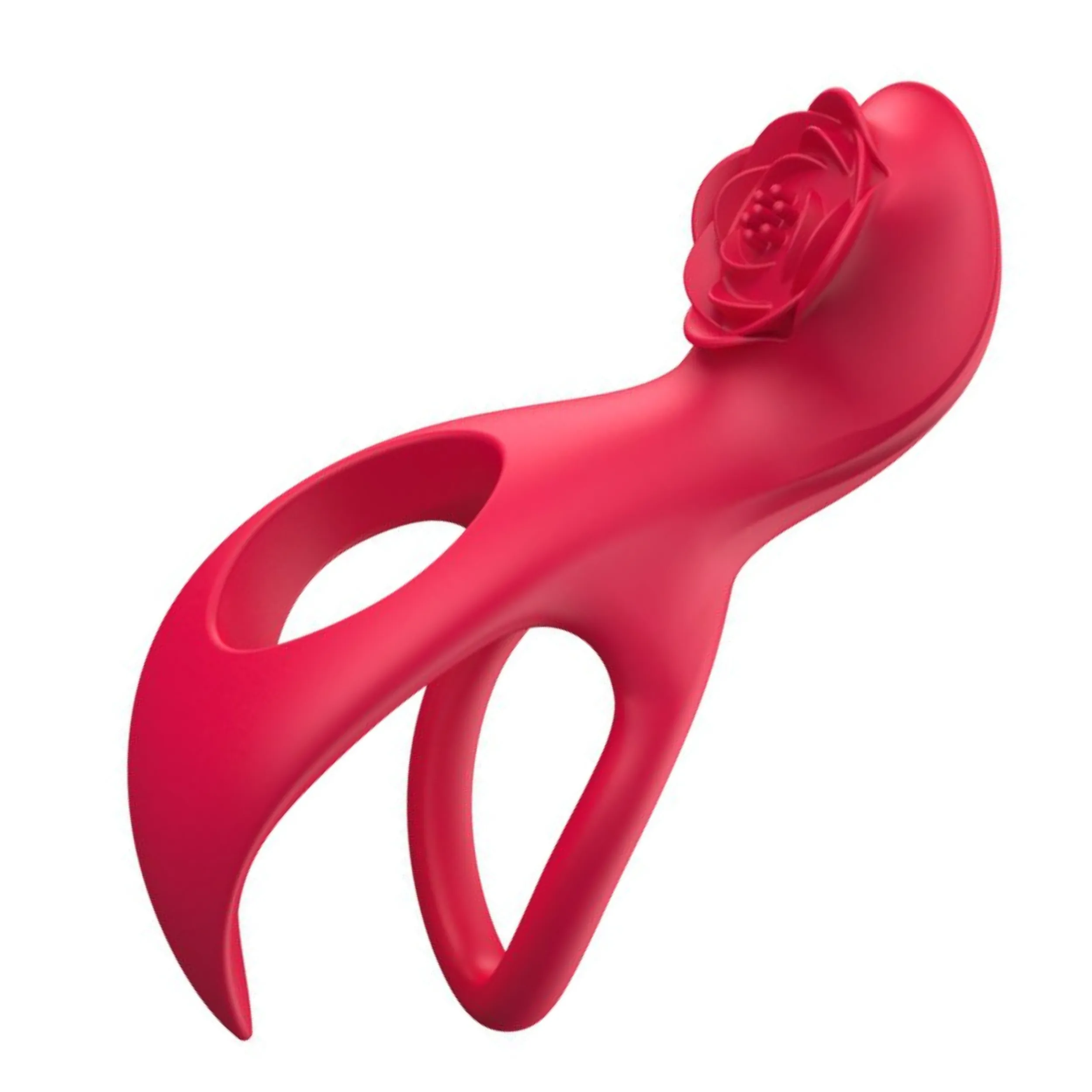 Lover's Rose Dual Cock-ring - Strong Vibrations in 2 Motors!