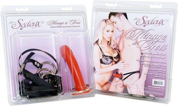 Menage A Trois Double Penetration Harness & Dildo Set