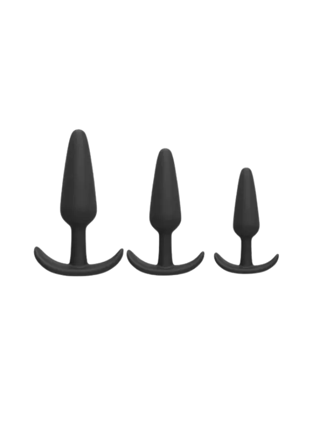 NOTI Noir Beginner Butt Plug with Curved base Set