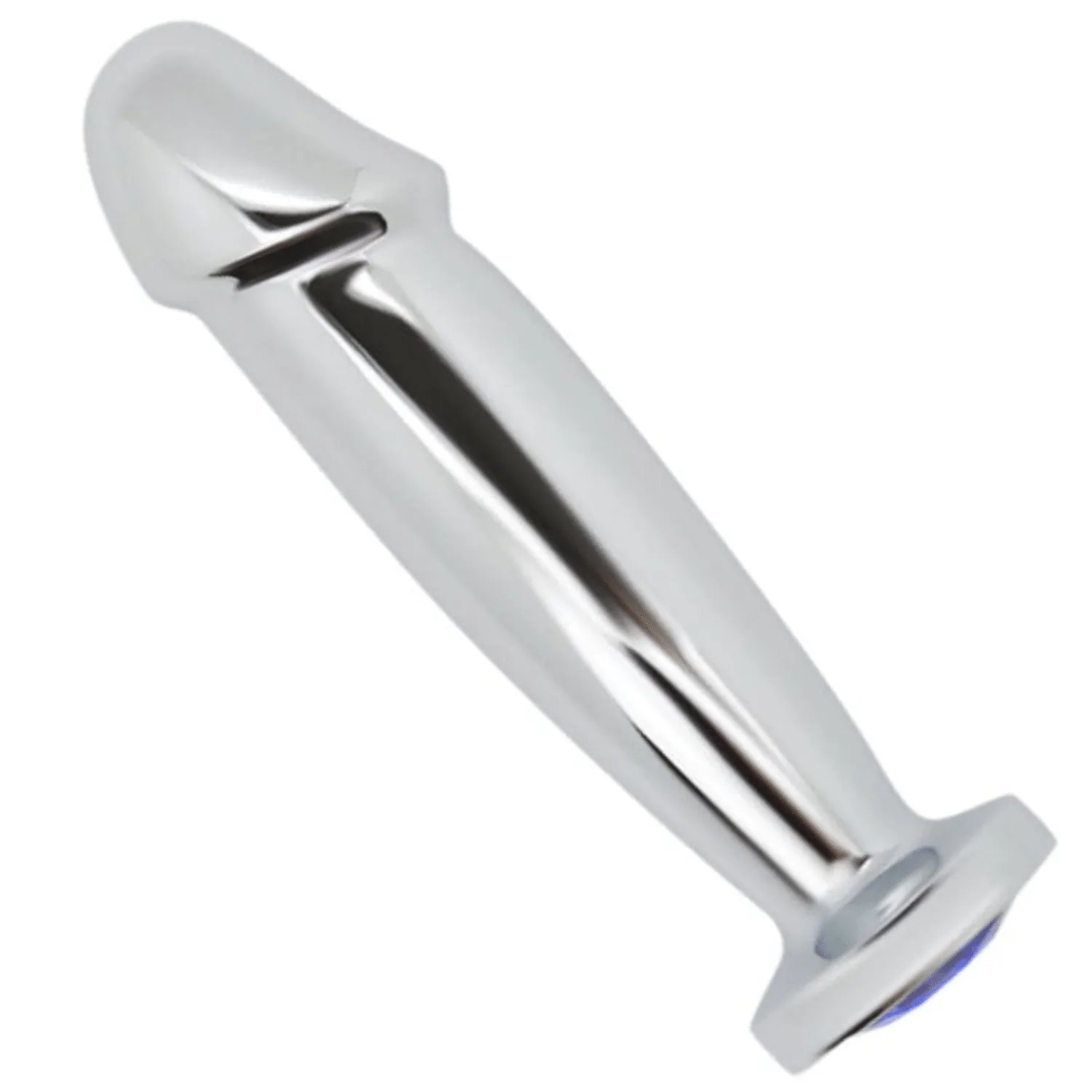 Penis Shape Metal Anal Plug Dildo With Jewel