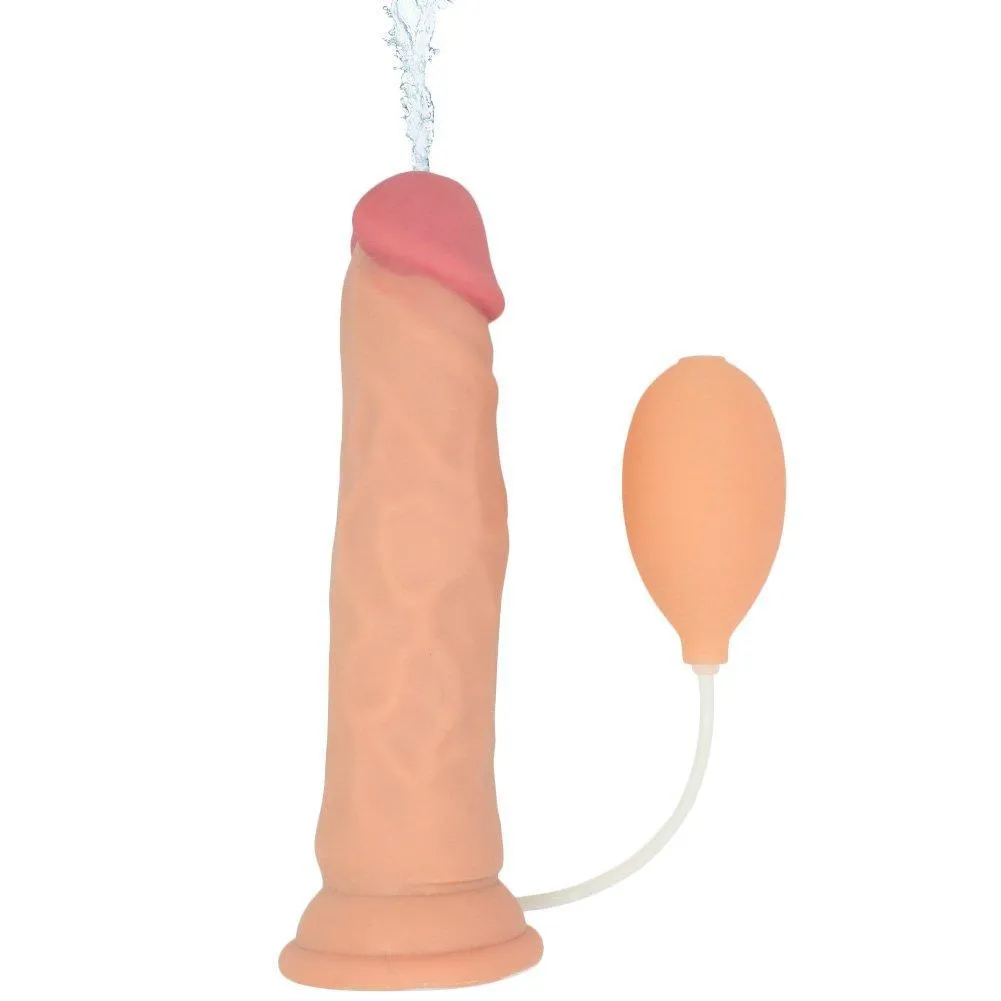 Real Feel Squirting Dildo - Suction Cup Base!