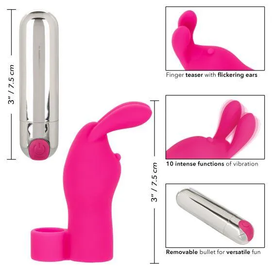 Rechargeable Silicone Bunny Finger Vibrator
