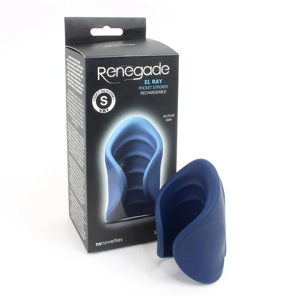 Rechargeable Textured Pocket Stroker - Blue