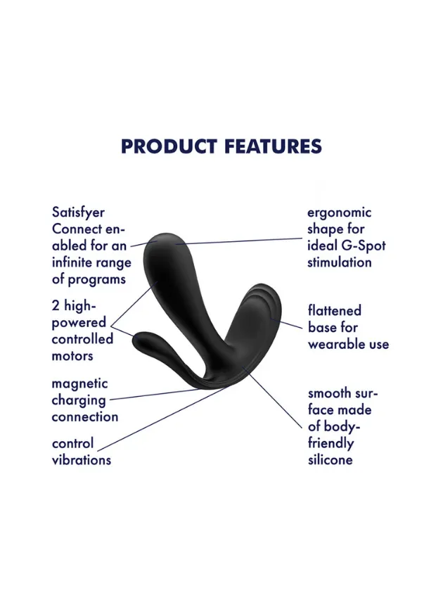 Satisfyer Top Secret  App-Controlled Vibrating G-Spot and Anal Stimulator Black