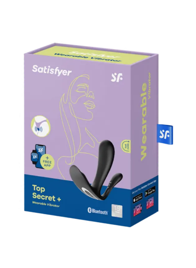 Satisfyer Top Secret  App-Controlled Vibrating G-Spot and Anal Stimulator Black