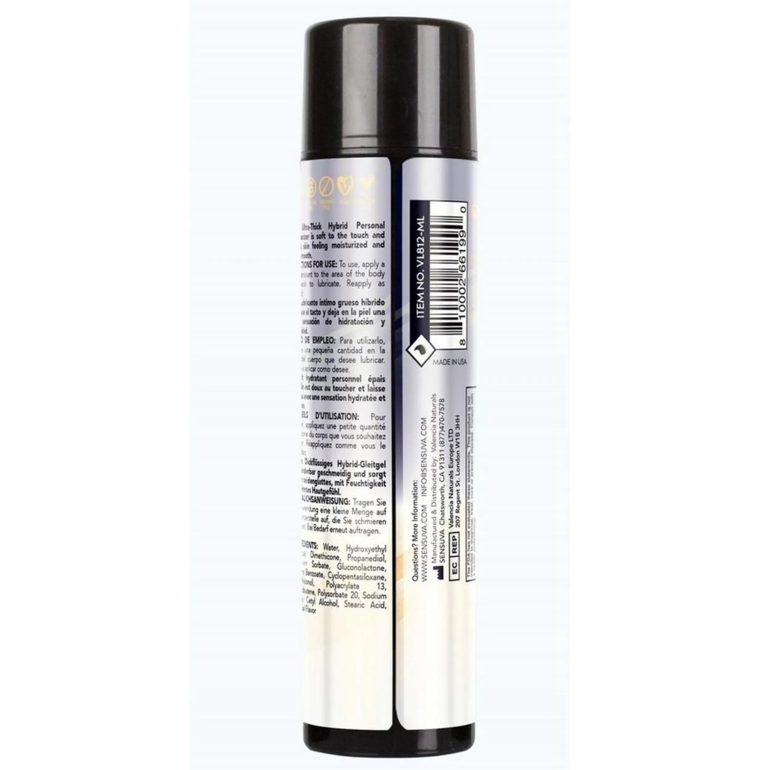 Sensuva Ultra-Thick Anal Hybrid Lubricant Original Unflavored