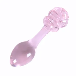 Smooth Glass Rose Anal Plug
