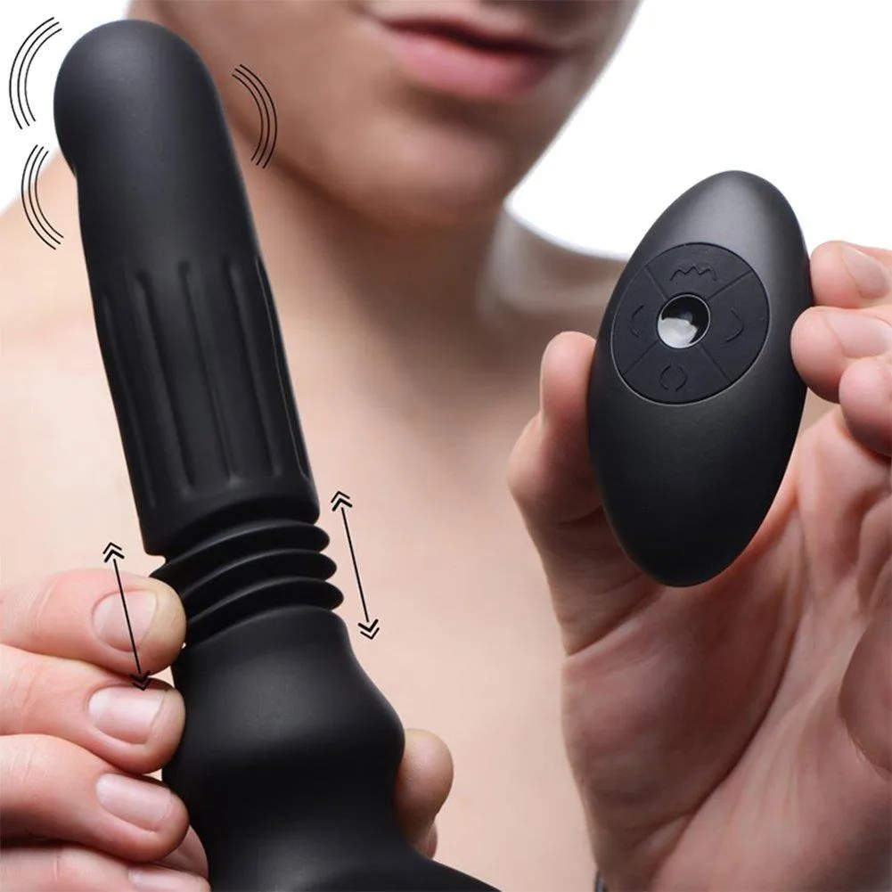 Swelling & Thrusting Silicone Butt Plug with Remote Control