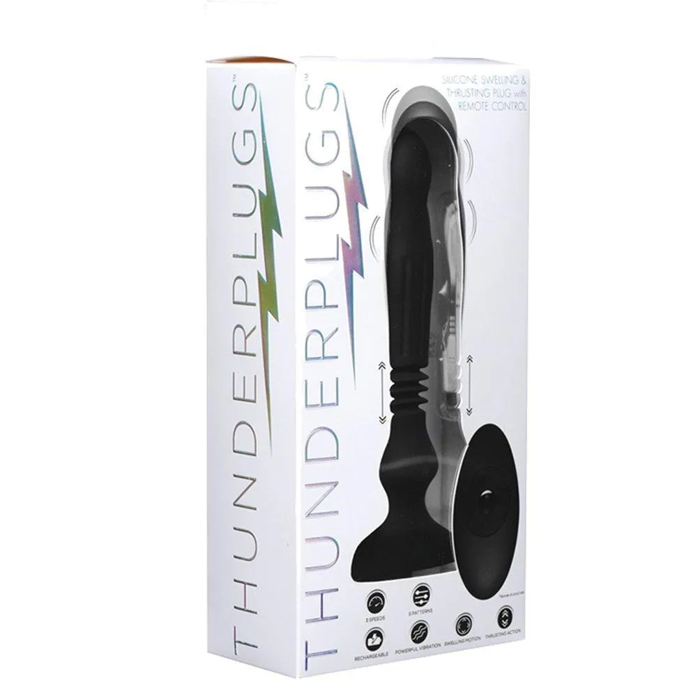 Swelling & Thrusting Silicone Butt Plug with Remote Control