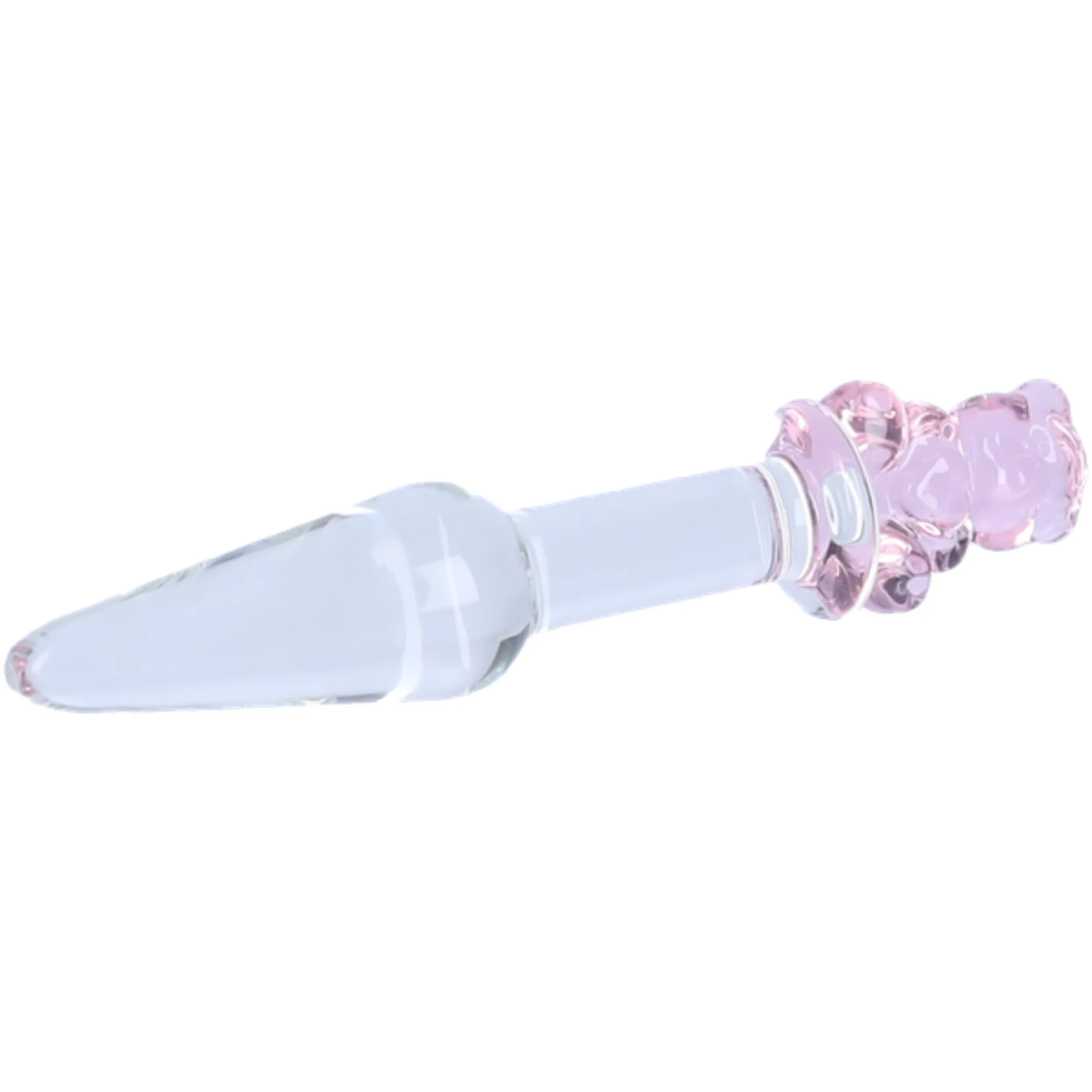 Tapered Teddy Bear Glass Anal Plug