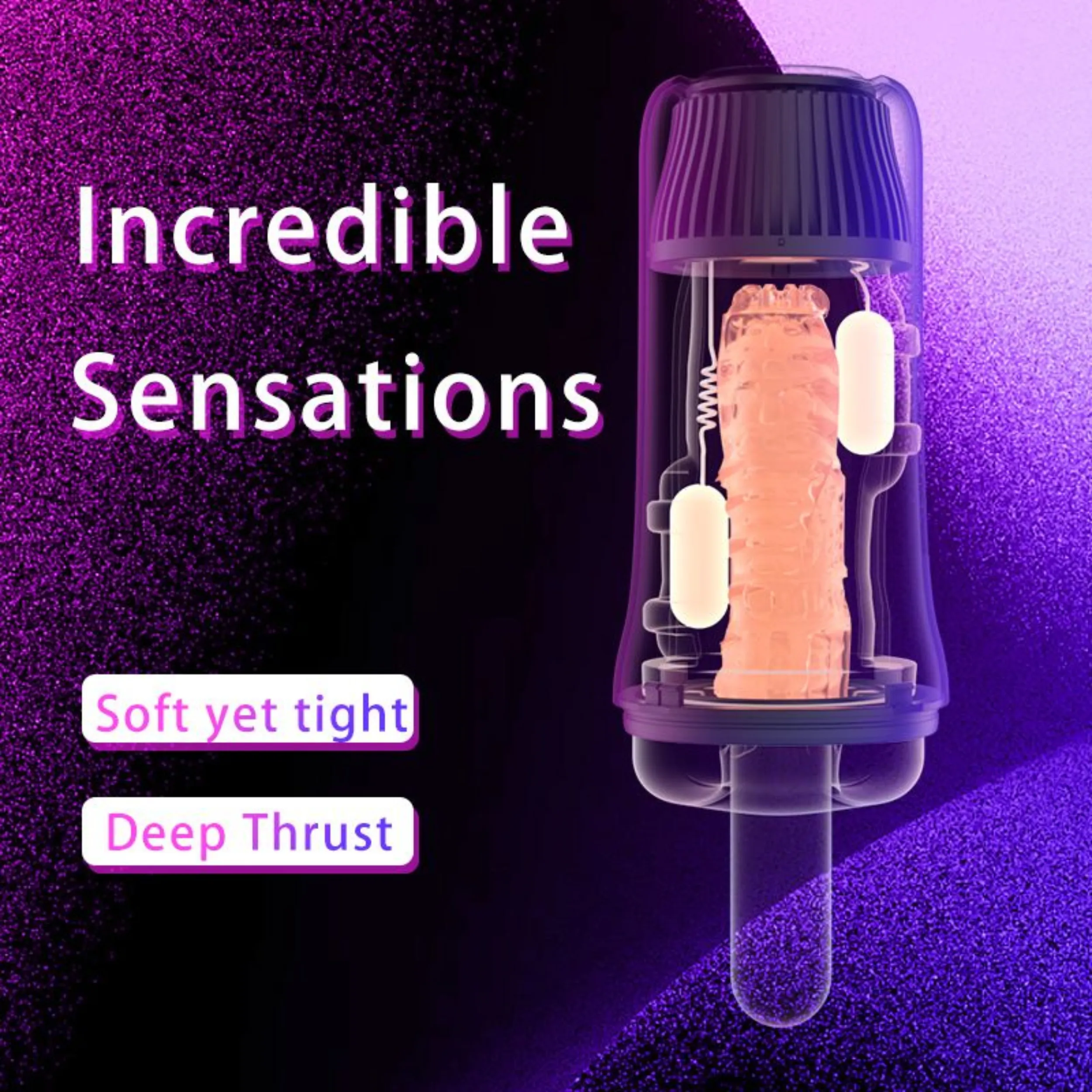 The Angel Vibrating & Heating Masturbator - Rechargeable with 5 Vibration Modes!