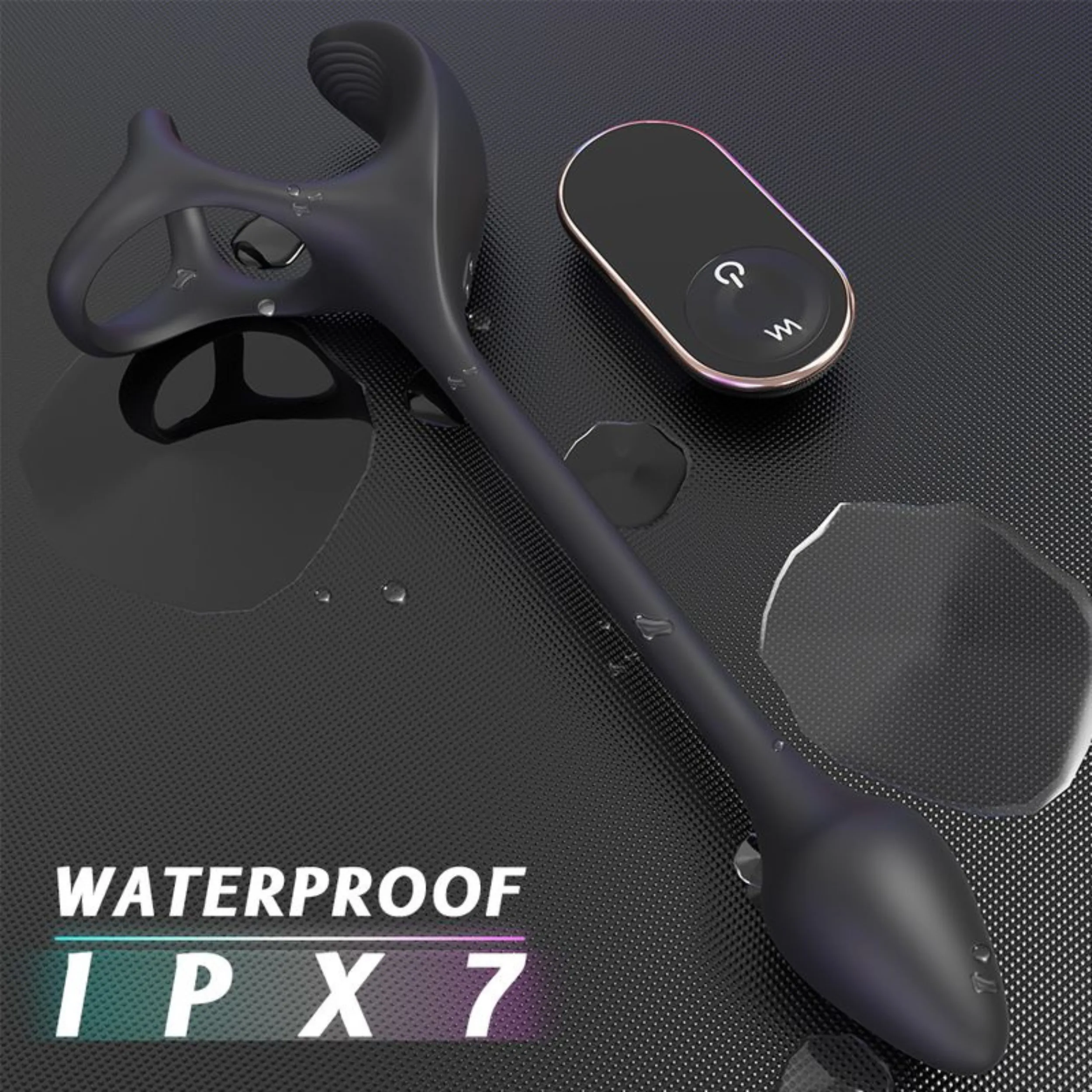 Triple Stimulating Vibrating Silicone Cock Ring with Remote - Penis. Scrotum. and Anal Vibes!
