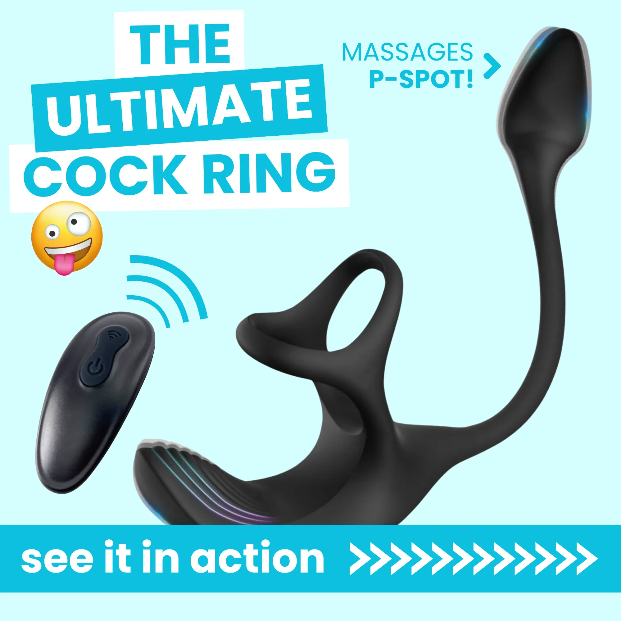 Triple Stimulating Vibrating Silicone Cock Ring with Remote - Penis. Scrotum. and Anal Vibes!