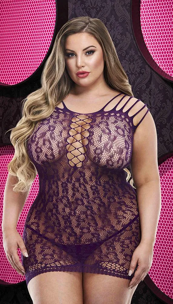 Ultra-Strappy Lace Mini Dress