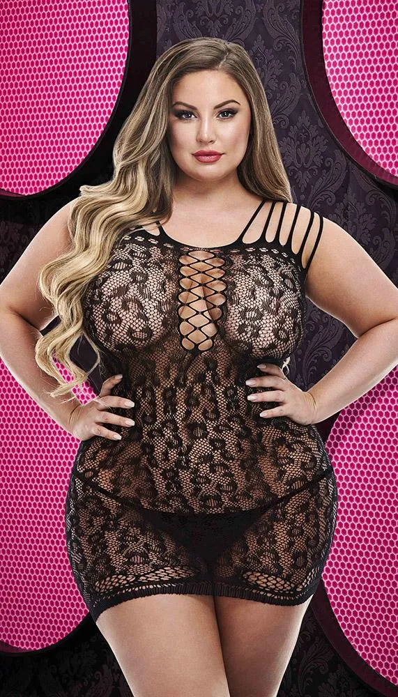 Ultra-Strappy Lace Mini Dress