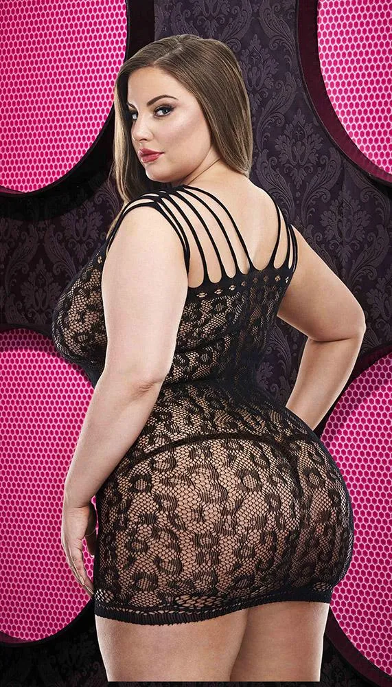 Ultra-Strappy Lace Mini Dress