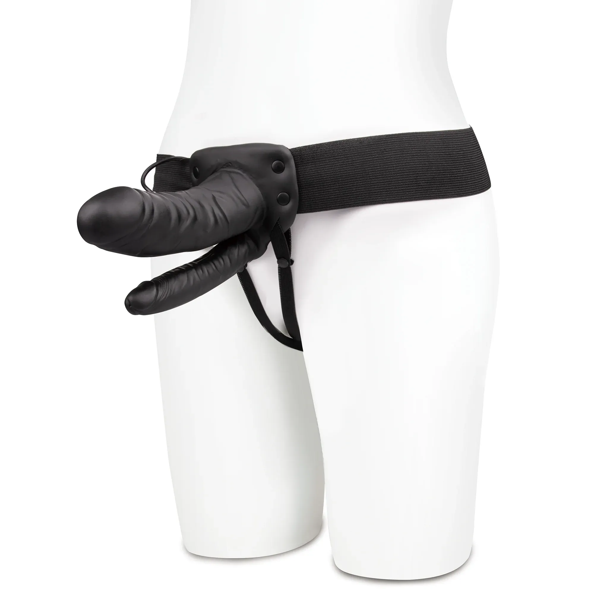 Unisex Vibrating Hollow Double Penetration Strap-On Dildo