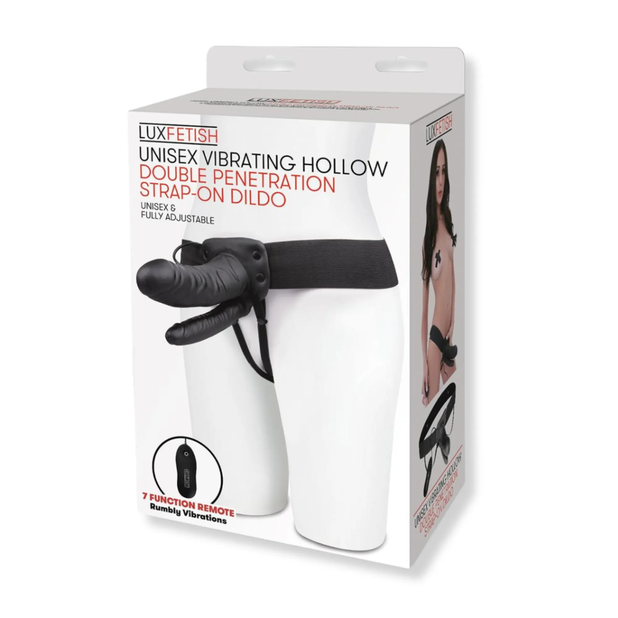 Unisex Vibrating Hollow Double Penetration Strap-On Dildo