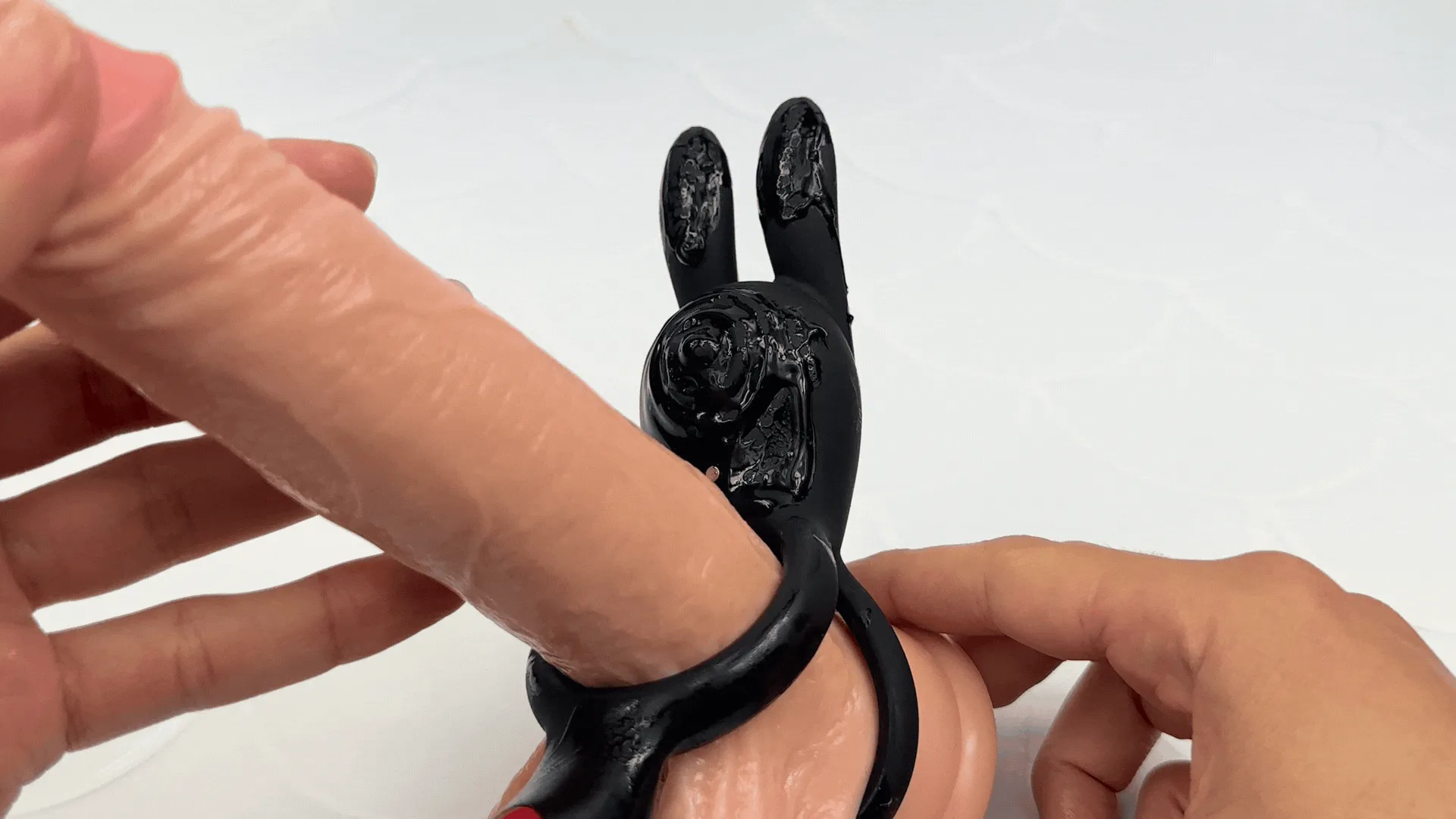 Vibrating Silicone Bunny Dual C-Ring - Penis. Clit. and Scrotum Vibes!