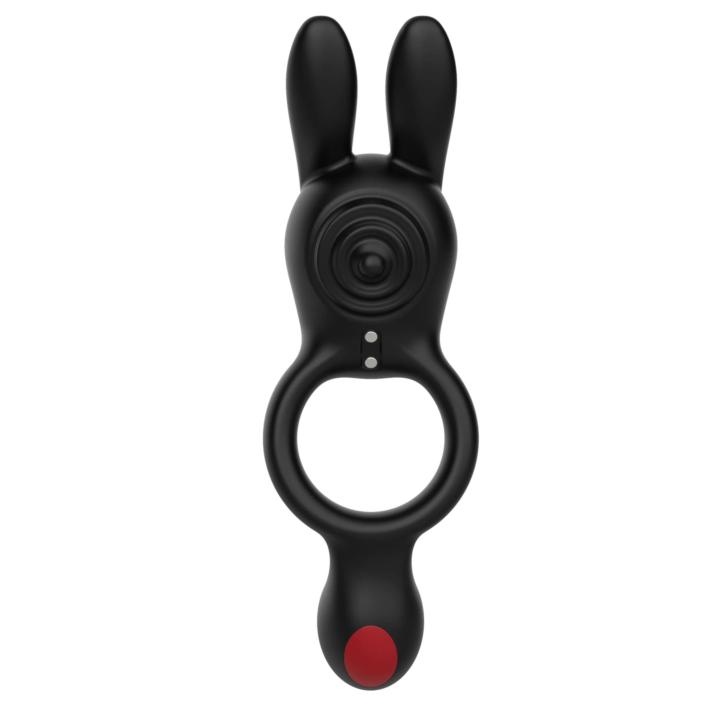 Vibrating Silicone Bunny Dual C-Ring - Penis. Clit. and Scrotum Vibes!