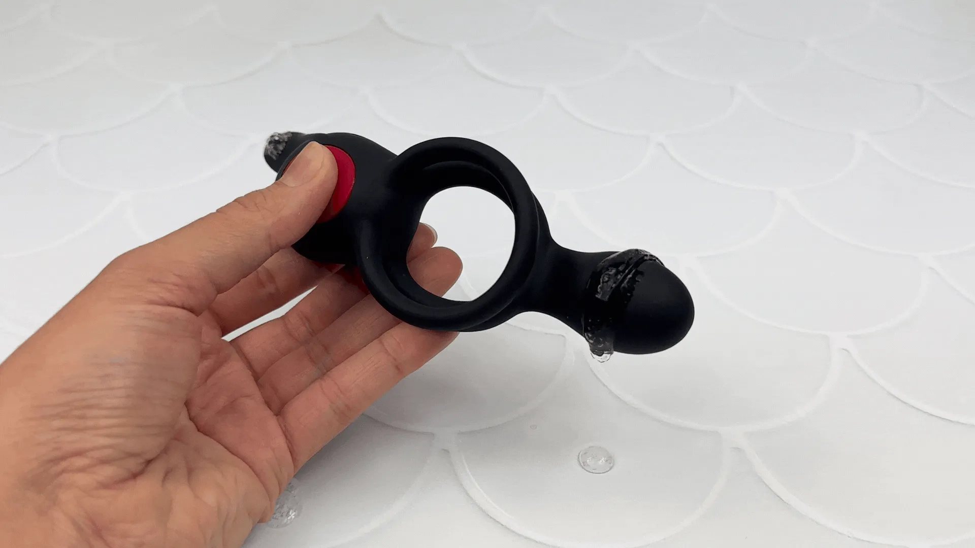 Vibrating Silicone Bunny Dual C-Ring - Penis. Clit. and Scrotum Vibes!