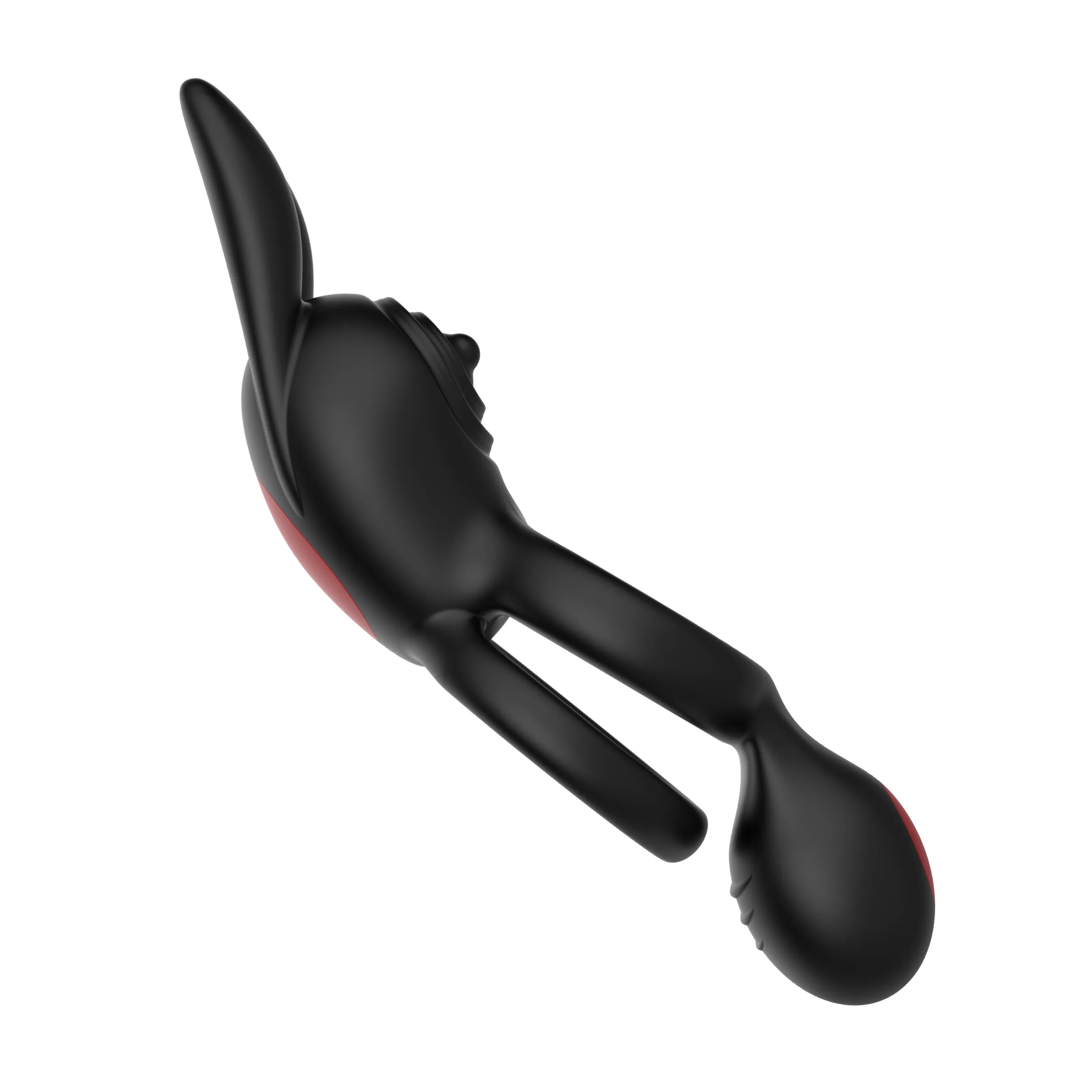 Vibrating Silicone Bunny Dual C-Ring - Penis. Clit. and Scrotum Vibes!