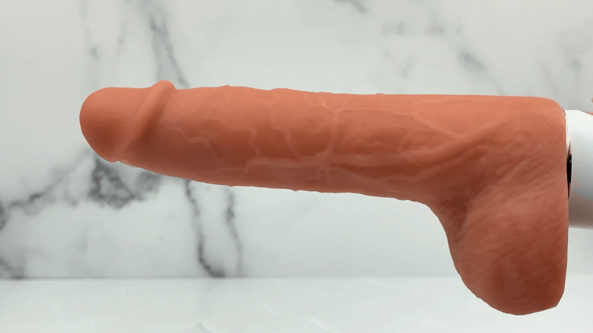 Warming. Thrusting. Vibrating. and Waterproof Dildo - Hands-Free Suction Cup Mount - Includes Remote!