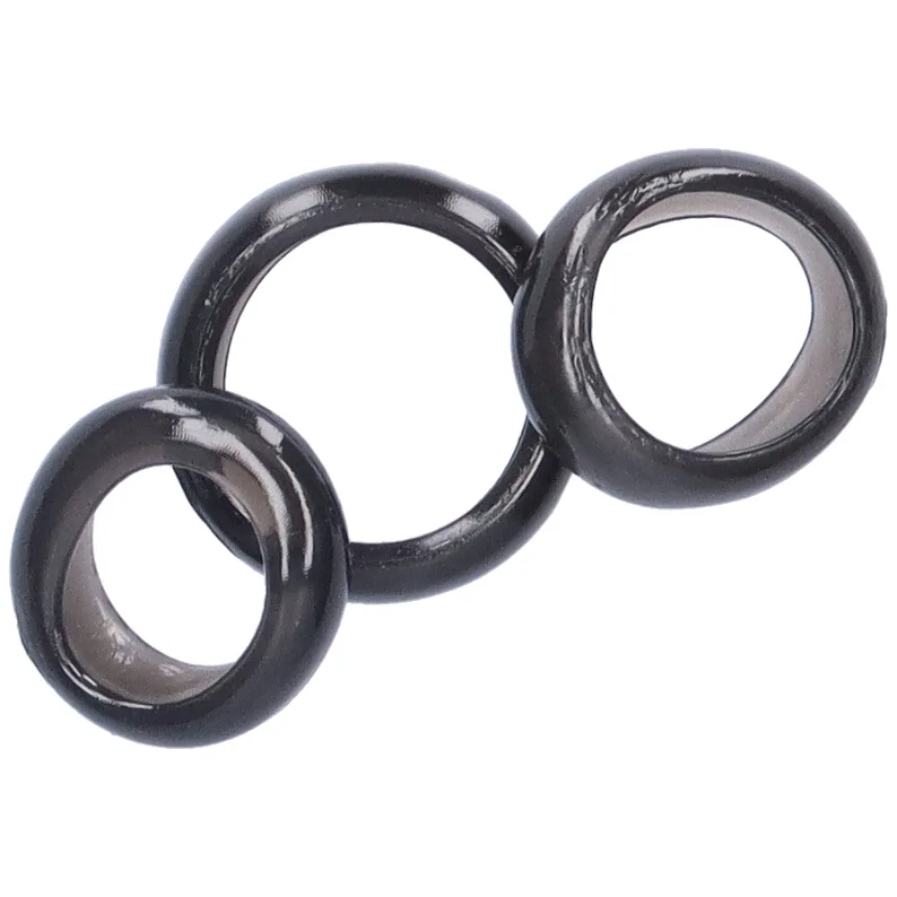 Wide and Stretchy Cock Rings - Set of 3