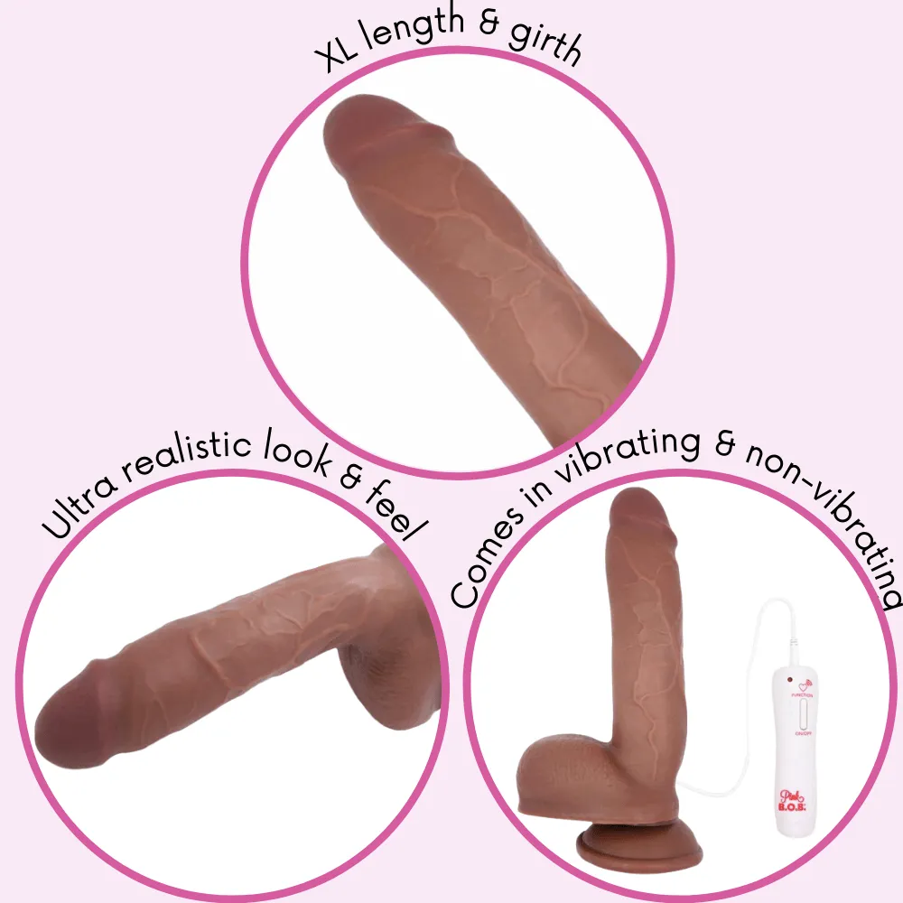 XL Thick Vibrating Lifelike Cinnamon Pleasure Dildo - #1 Seller!