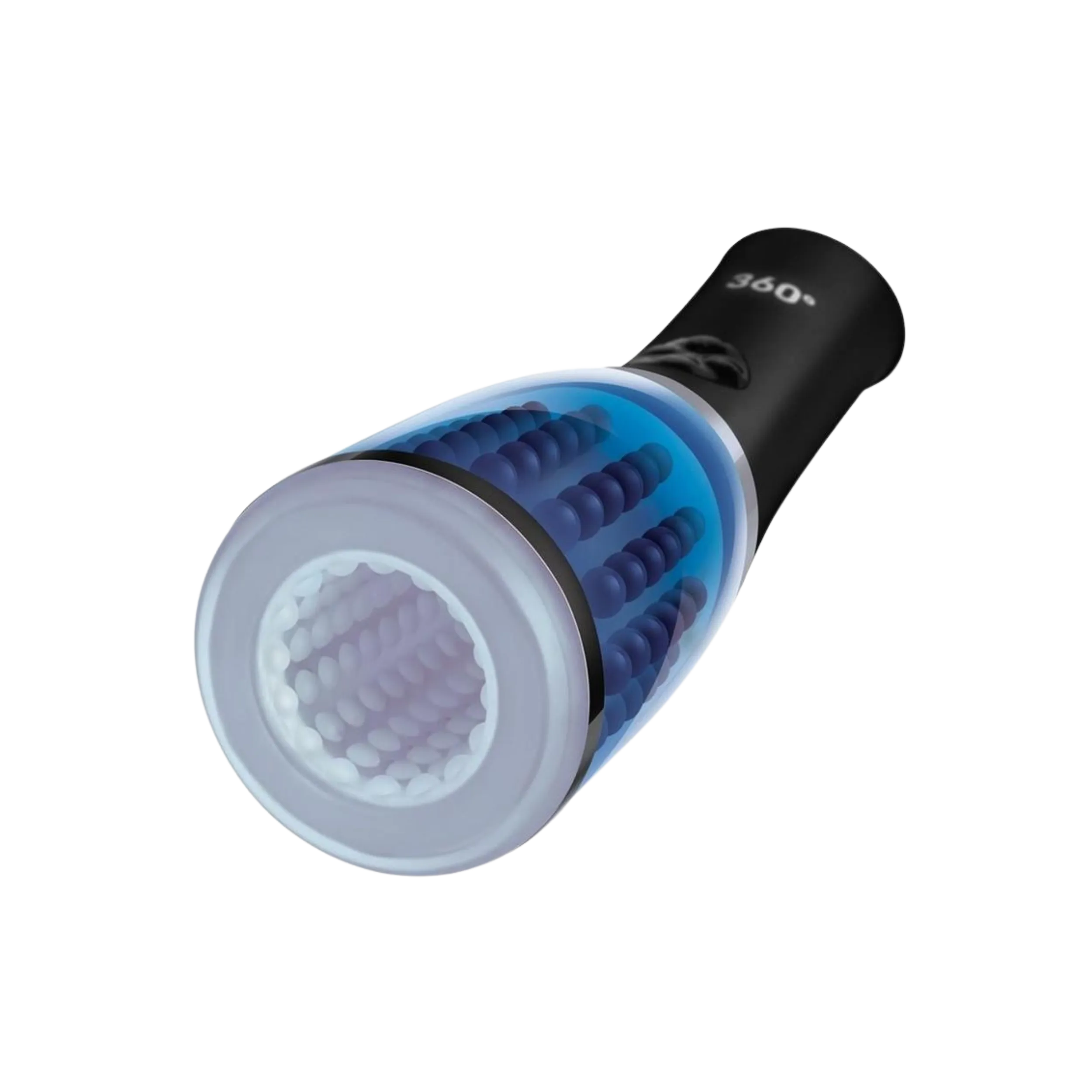 ZOLO 360 Rotating Beaded Masturbator - Blue/Black